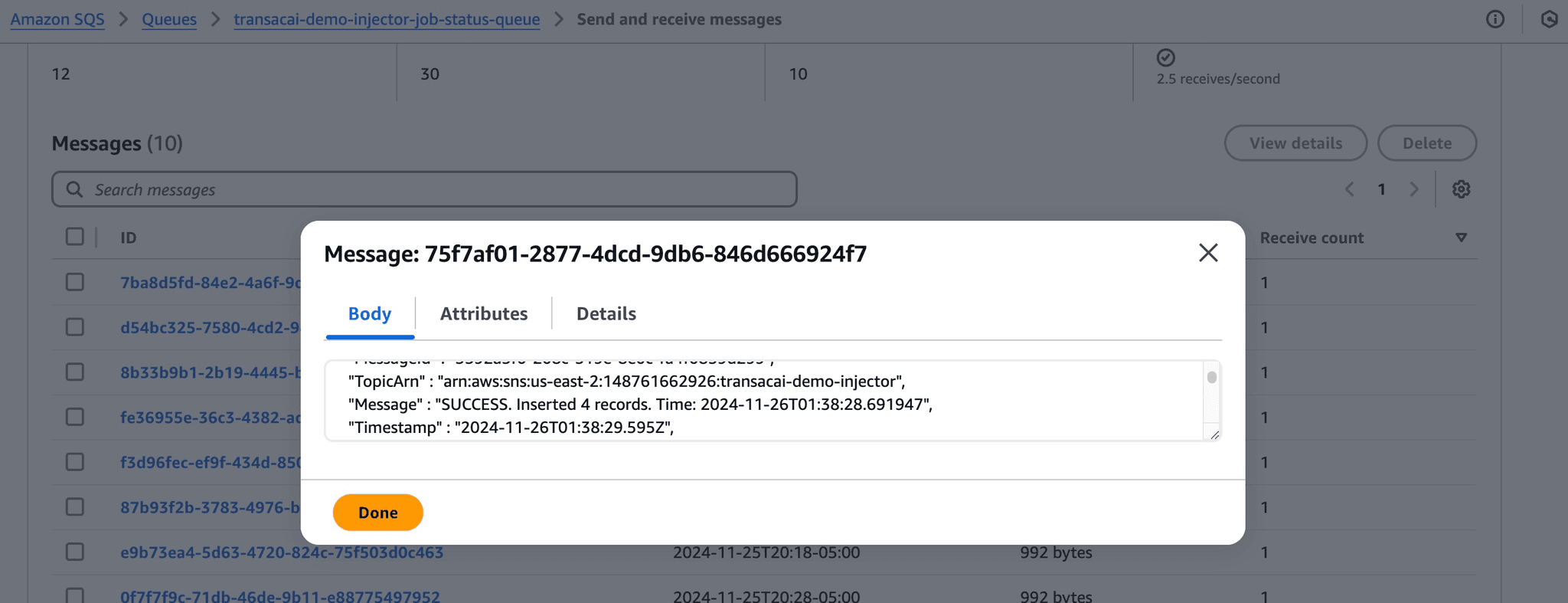 Transac AI - Demo Transactions Injector SQS Queue